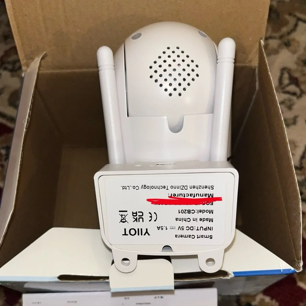 Set of 2 White Surveillance Cameras with USB Cables